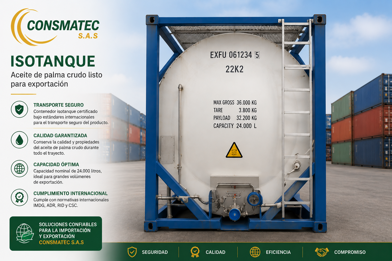 Exportación en Isotanque Consmatec